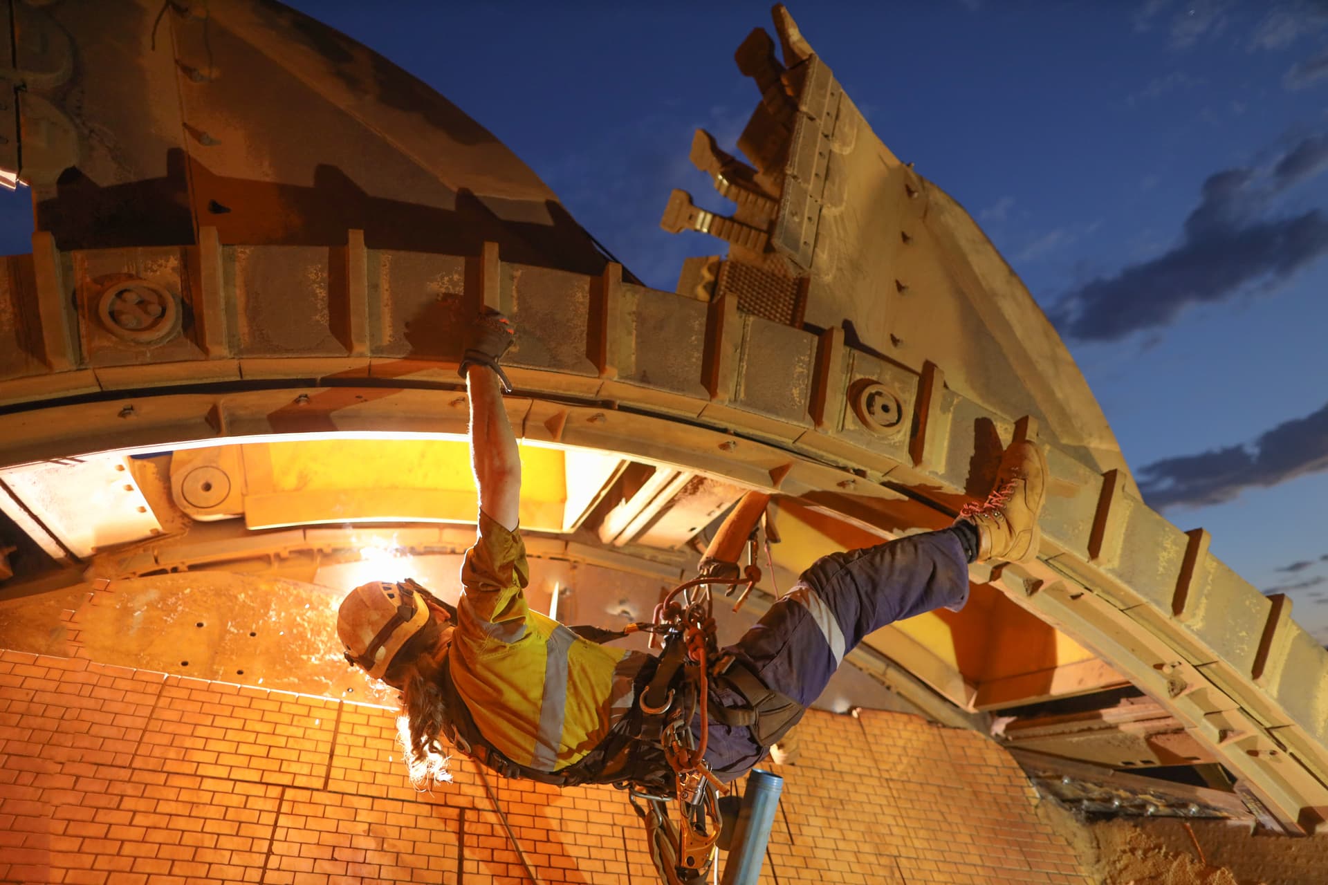Heavy plant and construction equipment ready for onsite mechanical service